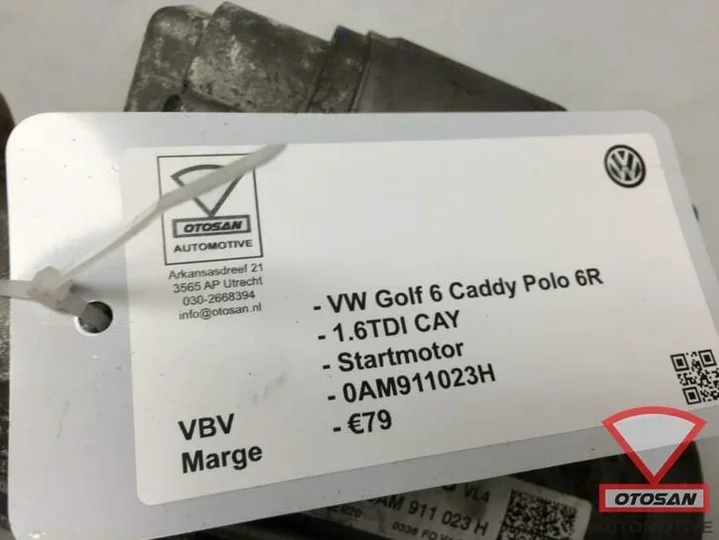 vw-golf-6-caddy-polo-6r-vag-startmotor-1.6tdi-cay-0am911023h — foto 3