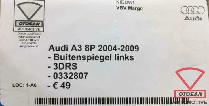 audi-a3-8p-3drs-04-09-buitenspiegel-spiegel-links-elekt.-nie — foto 3