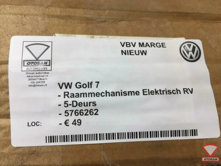 vw-golf-7-raammechanisme-elekt.-rechts-voor-nieuw!-5766262 — foto 3