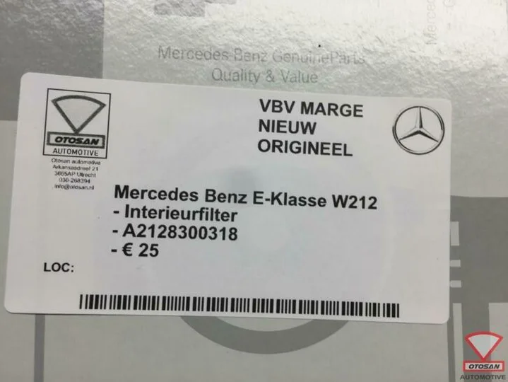 mercedes-c-klasse-w204-interieurfilter-nieuw!-a2128300318-or — foto 2