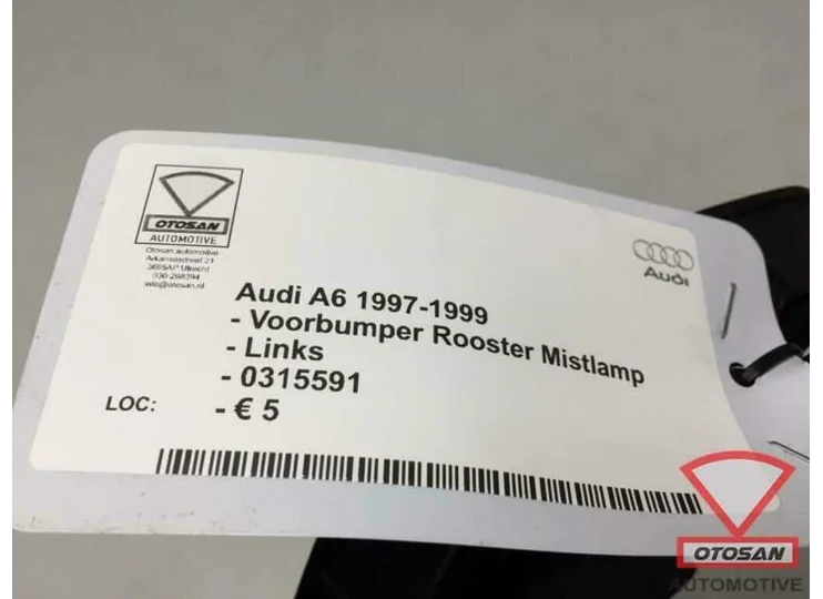 Audi A6 1997-1999 Voorbumper Rooster Links Nieuw! 0315591