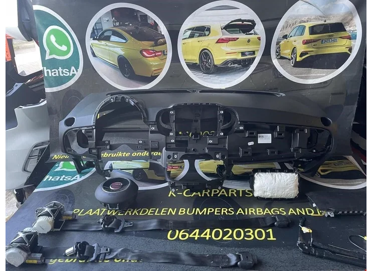 Fiat 500 Airbag set origineel Dashboard zwart 16/23