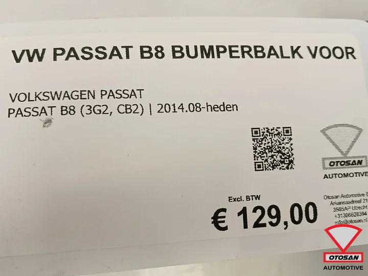 vw-passat-b8-2014-bumperbalk-balk-voor-origineel — foto 3