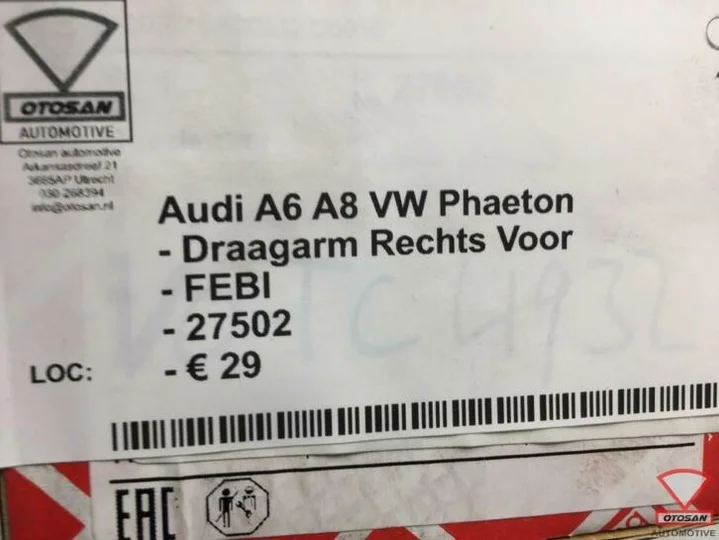 audi-a6-a8-vw-phaeton-draagarm-rechts-voor-nieuw!-27502 — foto 2