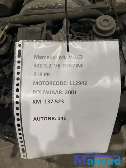 2001-mercedes-ml-w163-320-32-v6-motorblok-112942-motor — foto 2