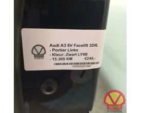 audi-a3-8v-facelift-3drs-deur-portier-links-zwart-ly9b — foto 2
