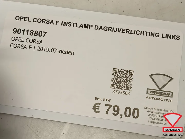 opel-corsa-f-astra-mistlamp-dagrijverlichting-links-90118807 — foto 3