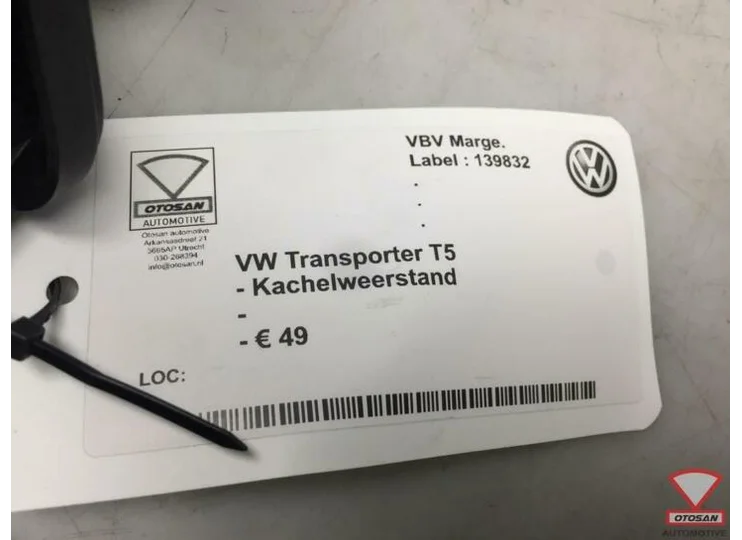 VW Transporter T5 Kachelweerstand