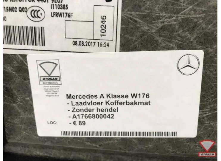 Mercedes A Klasse W176 Laadvloer Kofferbakmat A1766800042