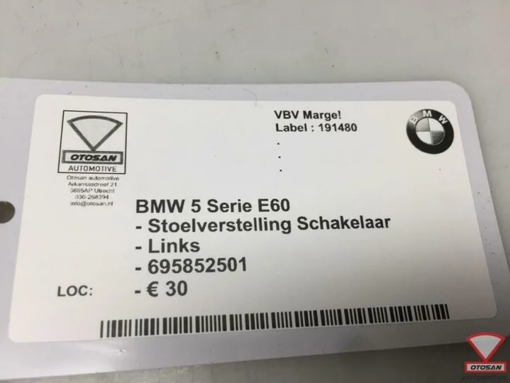bmw-5-serie-e60-stoelverstelling-schakelaar-links-695852501 — foto 3
