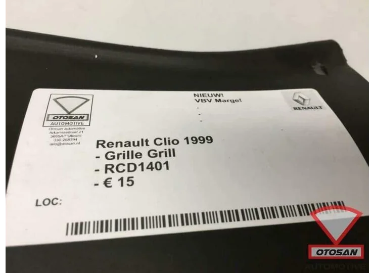 Renault Clio 1999 Grille Grill Nieuw! RCD1401