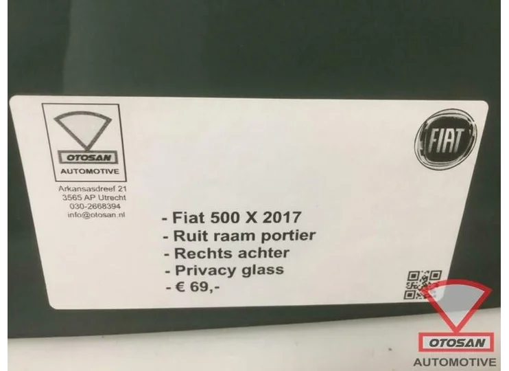 Fiat 500 X 2017 Ruit Raam Portier Rechts Achter Privacy Glas