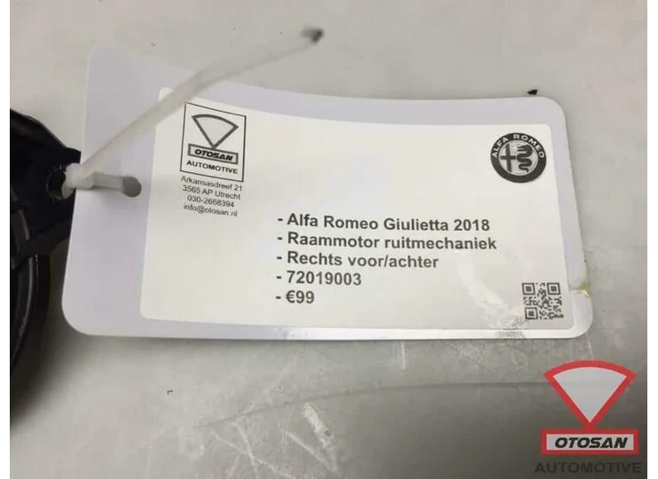 Alfa Romeo Giulietta Raammotor Rechts Voor Achter 72019003