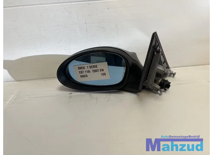 BMW 1 SERIE E87 Zwart 668/9 Links spiegel 2003-2011