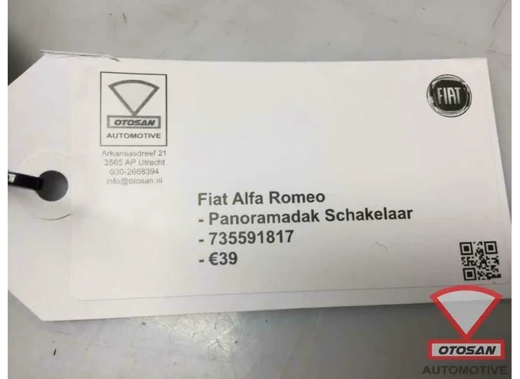 Alfa Romeo Fiat Panoramadak Schakelaar 735591817