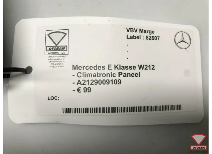 Mercedes E Klasse W212 Climatronic Paneel A2129009109