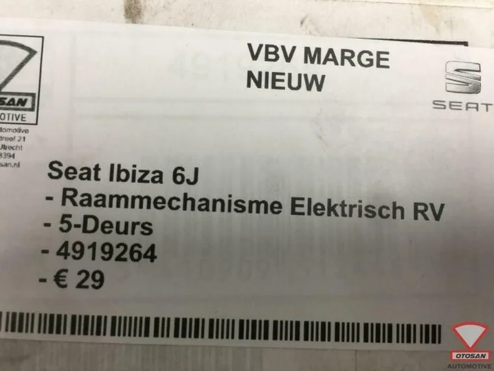 seat-ibiza-6j-raammechanisme-elekt.-rechts-voor-5drs-nieuw! — foto 3