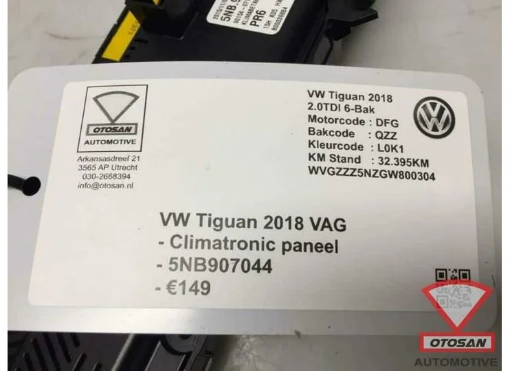 VW Tiguan 5NA 2018 VAG Climatronic Paneel 5NB907044