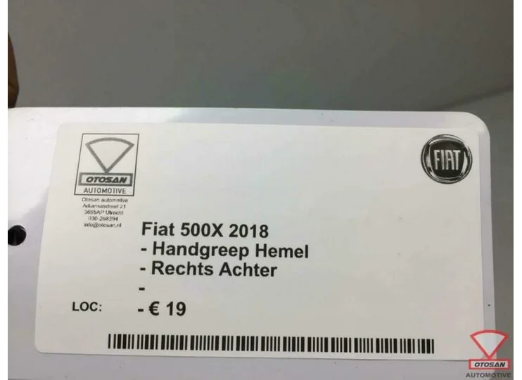 Fiat 500X 500 X 2018 Handgreep Hemel Rechts Achter