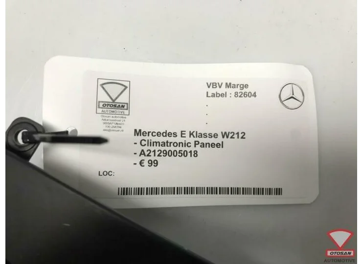 Mercedes E Klasse W212 Climatronic Paneel A2129005018