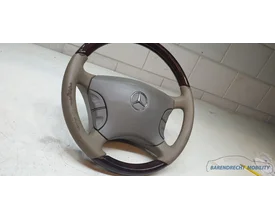 houten-stuurwiel-w220-s-klasse-mercedes-cl-w215-leer-leder-beige-grijs-bruin-hout-airbag-origineel-gebruikt-1998-2005 — foto 8