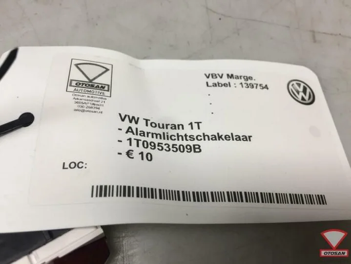vw-touran-1t-alarmlichtschakelaar-1t0953509b — foto 2
