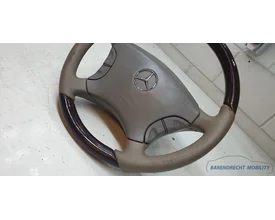 houten-stuurwiel-w220-s-klasse-mercedes-cl-w215-leer-leder-beige-grijs-bruin-hout-airbag-origineel-gebruikt-1998-2005 — foto 9