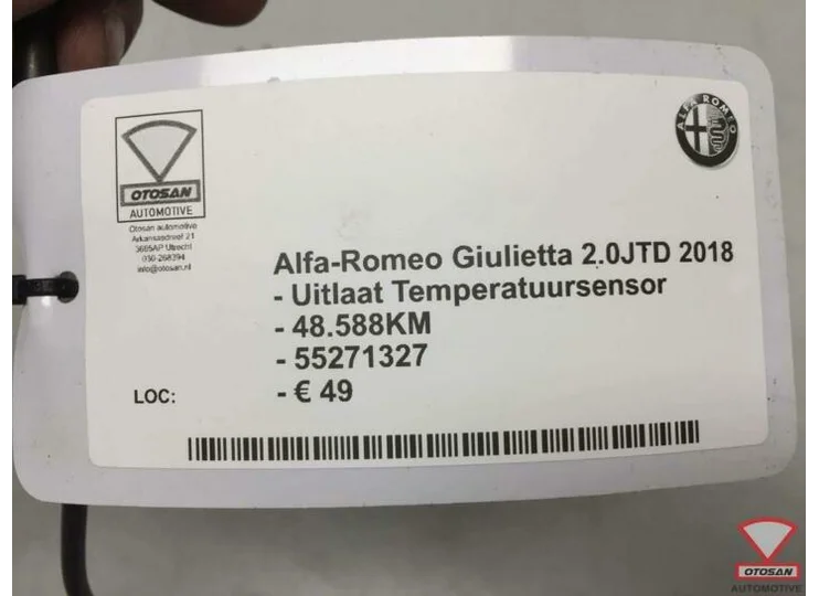 Alfa Romeo Giulietta 2018 Uitlaat Temperatuursensor 55271327