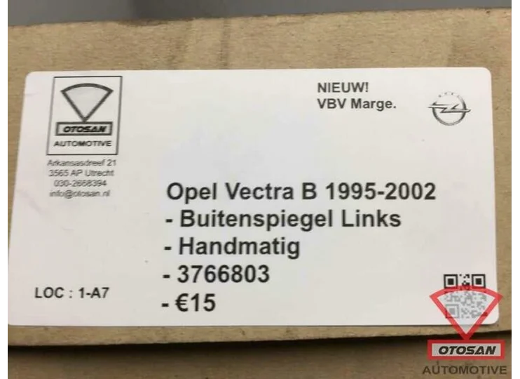 Opel Vectra B 1995-2002 Buitenspiegel Spiegel Links Nieuw! 3