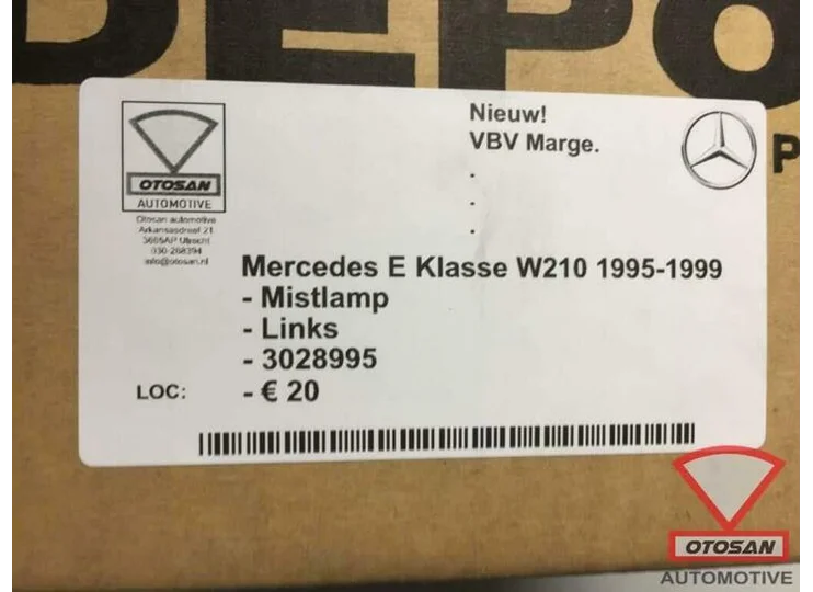 Mercedes E Klasse W210 1995-1999 Mistlamp Nieuw! Links 30289