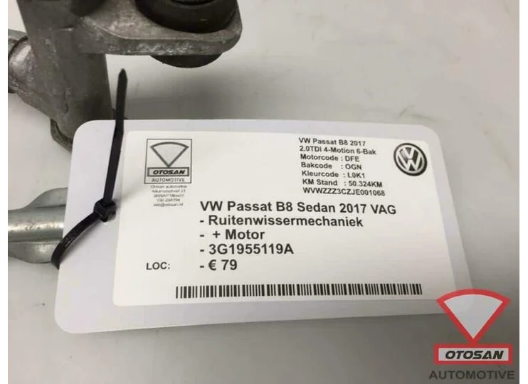 VW Passat B8 VAG Ruitenwissermechaniek + Motor 3G1955119A