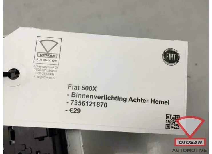 Fiat 500X 500 X Binnenverlichting Hemel Achter 7356121870