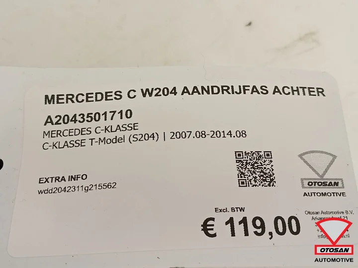mercedes-c-w204-aandrijfas-achter-links-rechts-a2043501710 — foto 2
