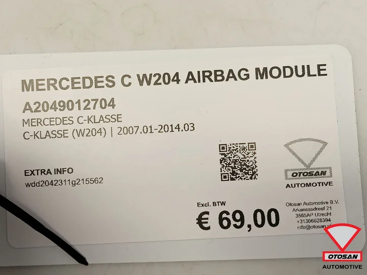 mercedes-c-klasse-w204-airbag-module-a2049012704 — foto 2