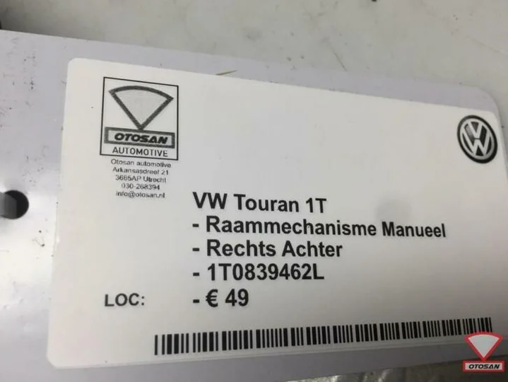 vw-touran-1t-raammechanisme-manueel-rechts-achter-1t0839462l — foto 5