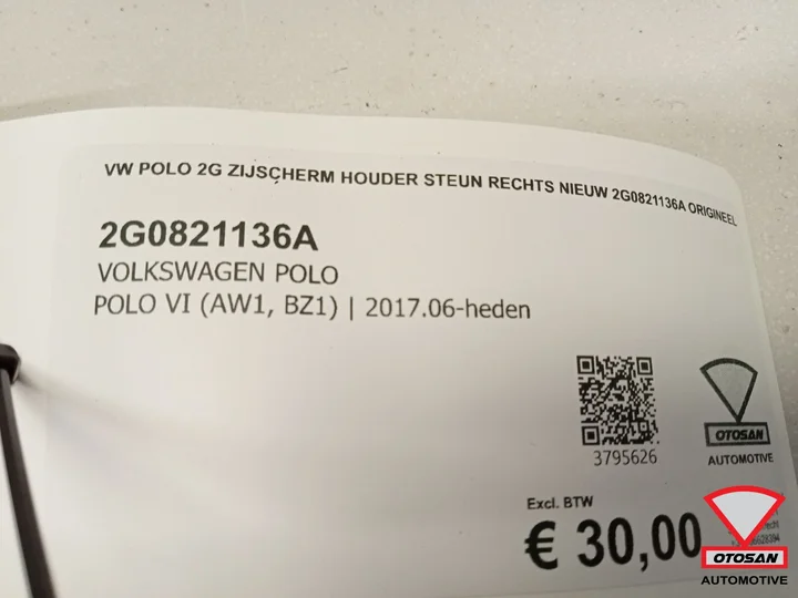 vw-polo-2g-zijscherm-houder-steun-rechts-nieuw-2g0821136a-origineel — foto 3