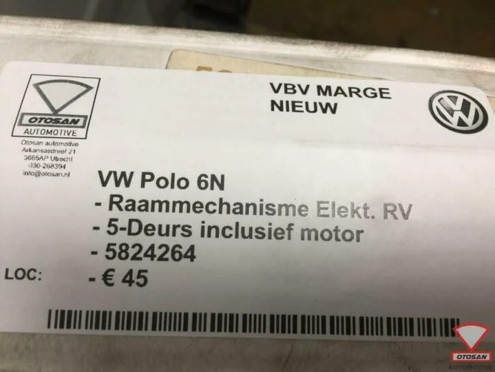 vw-polo-6n-raammechanisme-+-motor-elekt.-rechts-voor-nieuw! — foto 2