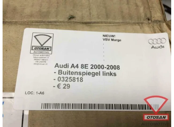 Audi A4 8E 2000-2008 Buitenspiegel Spiegel Links Elekt. 0325