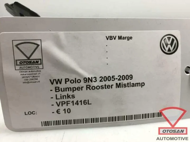 vw-polo-05-09-voorbumper-rooster-mistlamp-links-nieuw!-vpf14 — foto 3