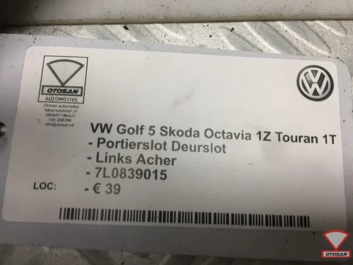 vw-seat-skoda-portierslot-deurslot-links-achter-7l0839015 — foto 3