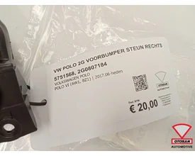 vw-polo-2g-bumper-geleider-steun-houder-rechts-nieuw-2g0807184 — foto 2