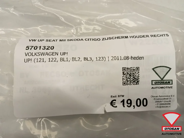 vw-up-seat-mii-skoda-citigo-zijscherm-houder-rechts-nieuw — foto 2