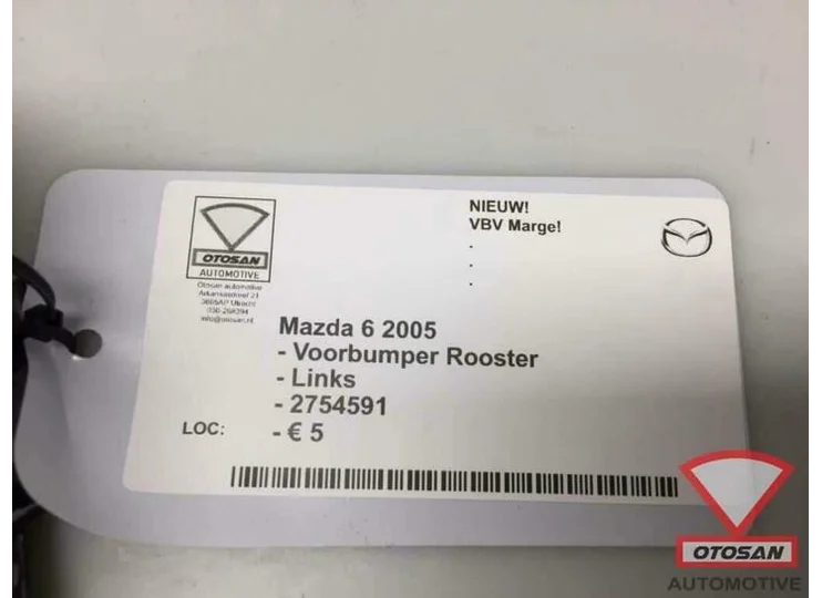 Mazda 6 2005 Voorbumper Rooster Links Nieuw! 2754591
